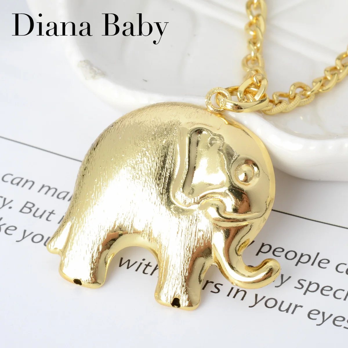 Diana Baby Jewelry Fashion Elephant Pendant&Necklace Copper Hollow Animal Cute Style For Unisex High Quality Classic Gift