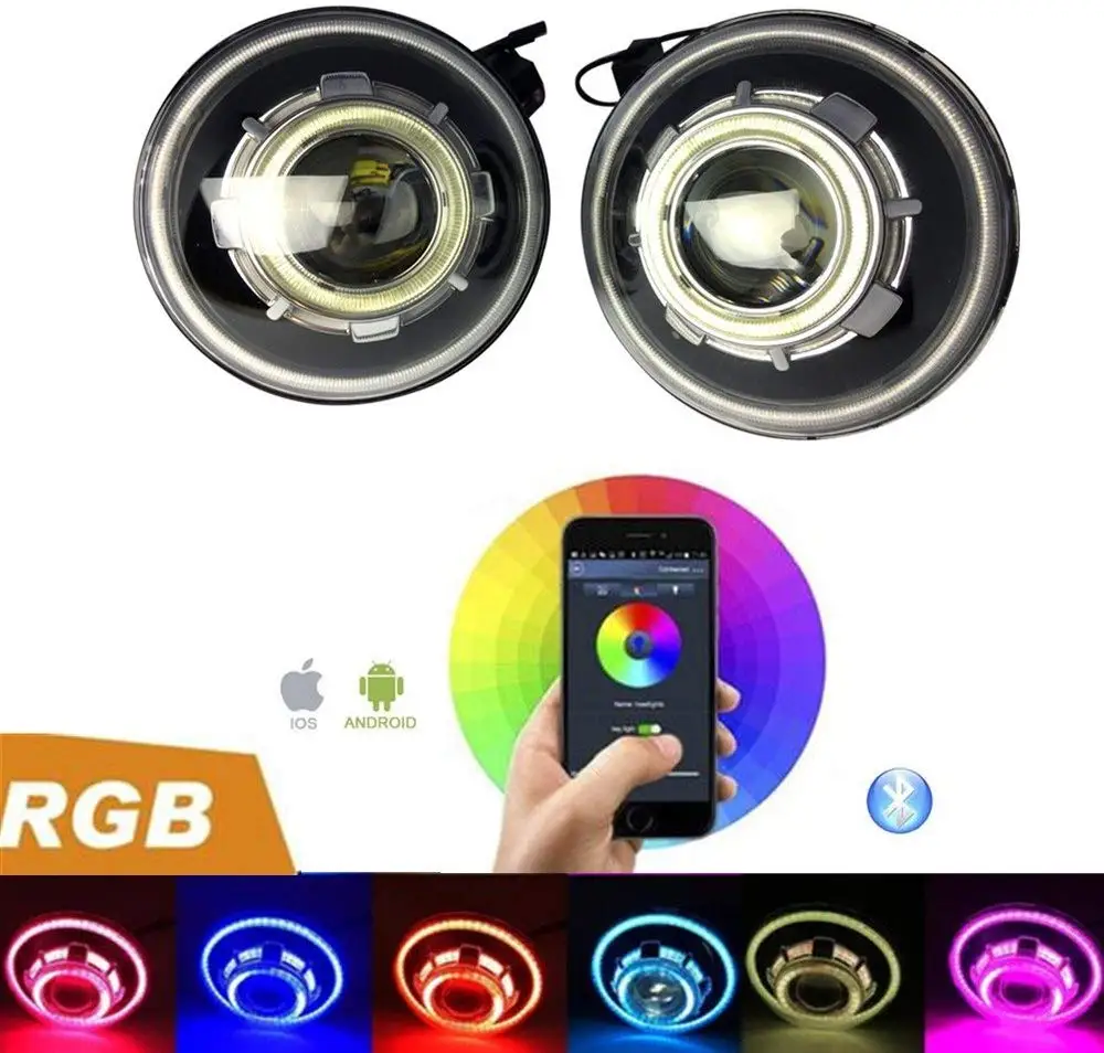 

DOT Approved RGB Control 7 Inch 40W Round Projectors LED Headlights for JK