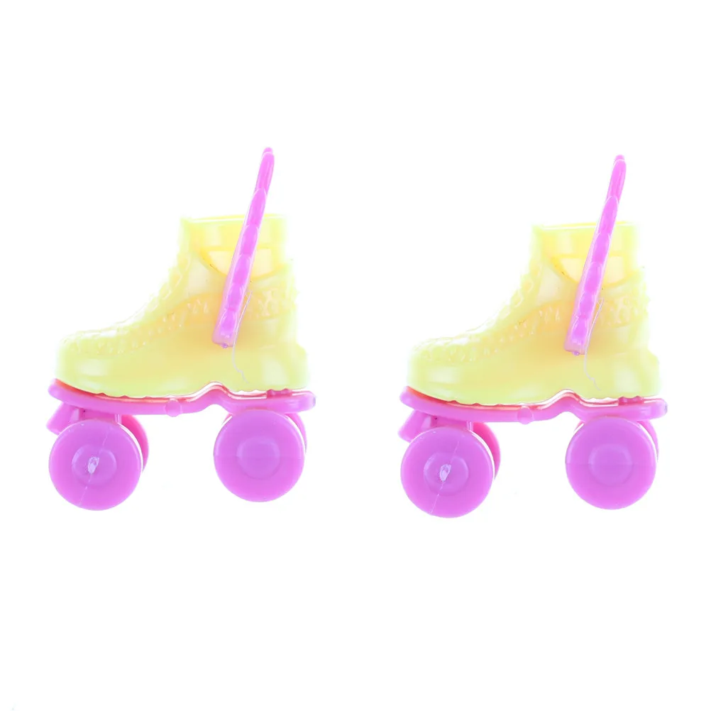 1Pair/2Pcs Roller Skate Fancy Doll Shoes Toys for Girls Decorative Play House Doll Accessories 3cm Kids Toy Roller