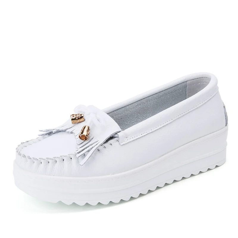 YAERNI White Color 31 32 33 43 Small Big Size Loafers Shoes for Women