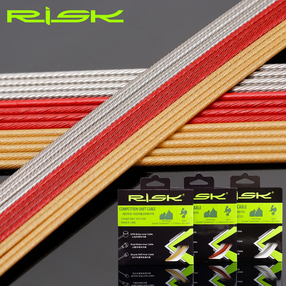 RISK Bike Slick Stainless Nano Coating Inner Diamond Cable Front Rear Shift Cable Brake Cable for MTB Mountain Road Bicycle