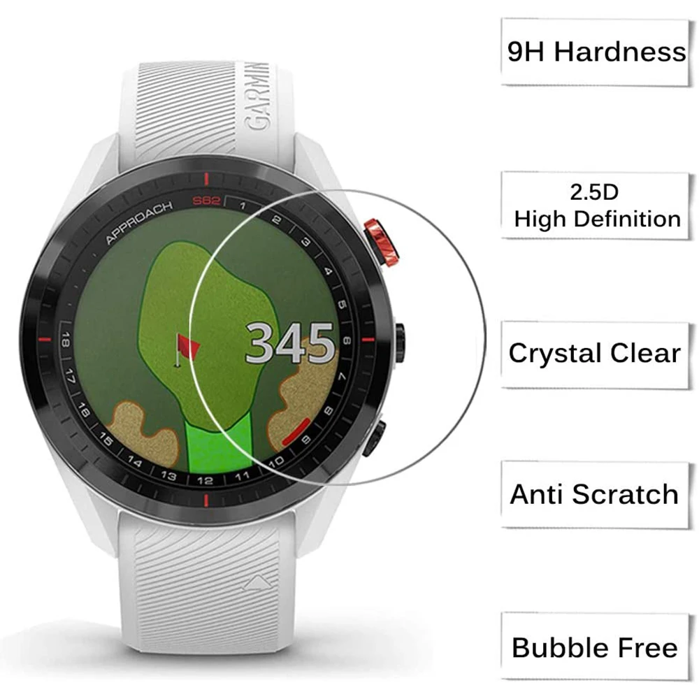 Compatible for Garmin Approach S62 Screen Protector Film, Waterproof Tempered Glass Screen Protector Film for Approach S62