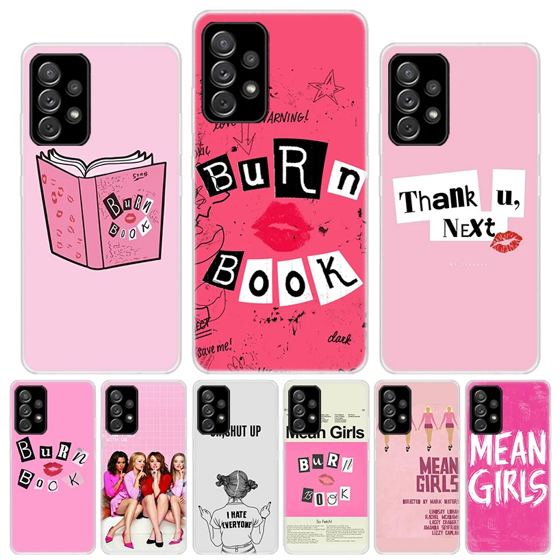 Meninas Malvadas Queimam Capa De Telefone De Chamada De Silicone De Livro Para Samsung Galaxy A54 A52 A53 A14 A12 A13 A24 A22 A23 A34 A32 A33 A04S A02S A03S