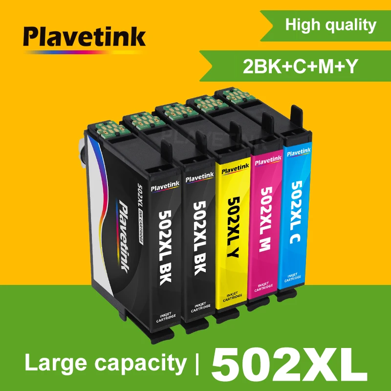 Plavetink Compatible for Epson T502 XL Ink Cartridges with Chip For Epson XP-5105 XP-5100 XP5105 XP5100 WF-2860 WF-2865