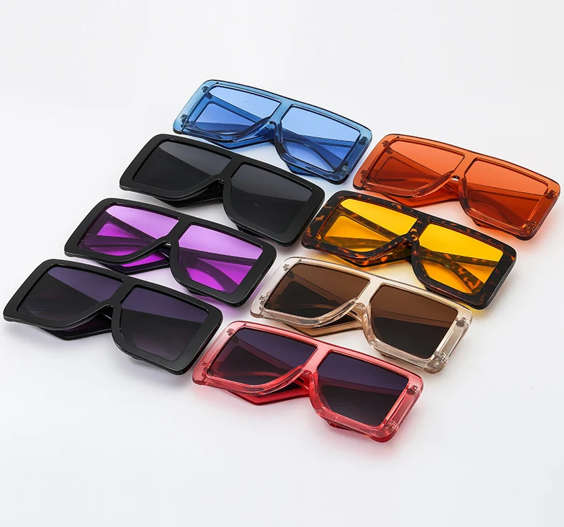 OEC-MANAGEMENT CPO Ein Stück Goggle Sonnenbrille Frauen Übergroßen Quadratischen Gläser Mode Rosa Grau Sonnenbrille Männer Retro Brillen UV400 – Detail 2