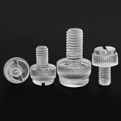 10/20Pcs M3 M4 M5 M6 M8 Acrylic Clear Transparent Plastic Knurl Slotted Head Adjust Toolless Hand Tighten Thumb Bolt Screw