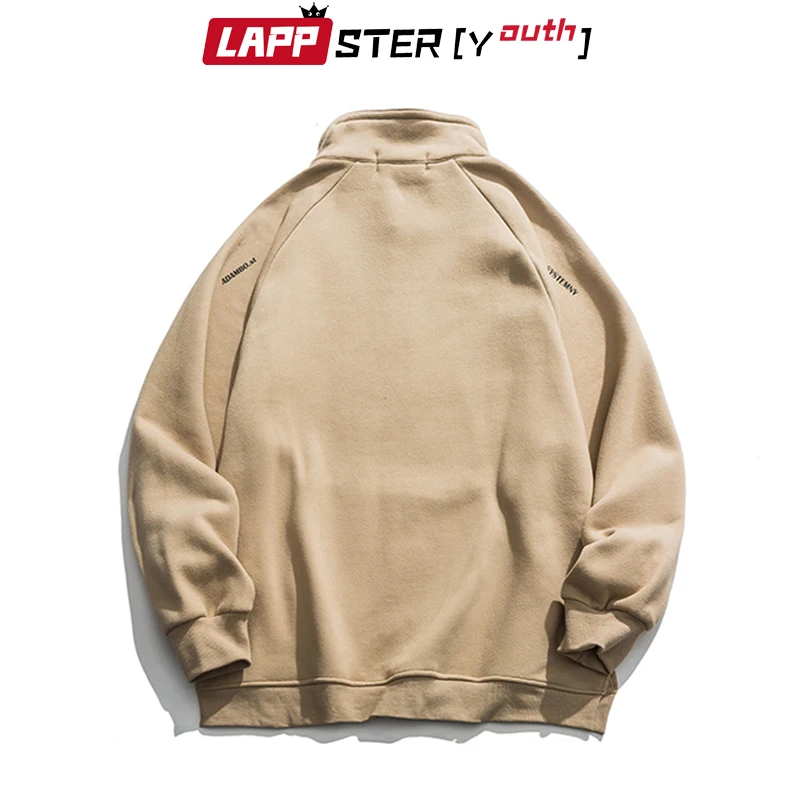 LAPPSTER-Youth Men Fleece Pocket Harajuku Hoodies 2024 Mens Oversized Streetwear Sweatshirts Korean Hoodie Hip Hop Black Clothes