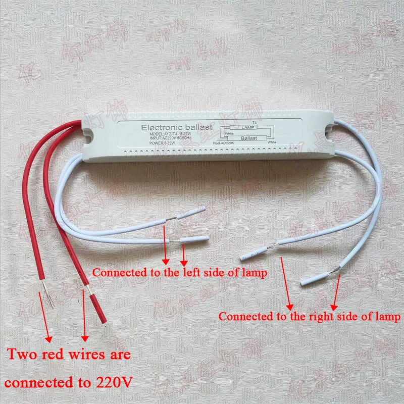 AC220V T4 T5 Electronic Ballast for Lens Headlight Mirror Painting Front Light Fluorescent Tube LED Eye Protection Lamp 8W-22W 