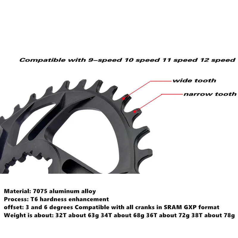 MTB Mountain Bike Chainring Narrow Wide Chainwheel 30T 32T 34T 36T 38T For SR XX1 X9 XO X01 Gx Eagle NX 11/12 Speed Crank