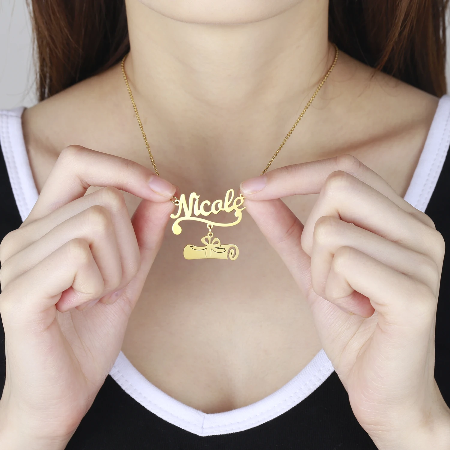 MYDIY 925 Sterling Silver Custom Name Necklace  New Jewelry Graduation Season Minimalist Fine Pendant Jewelry 2021 TREND