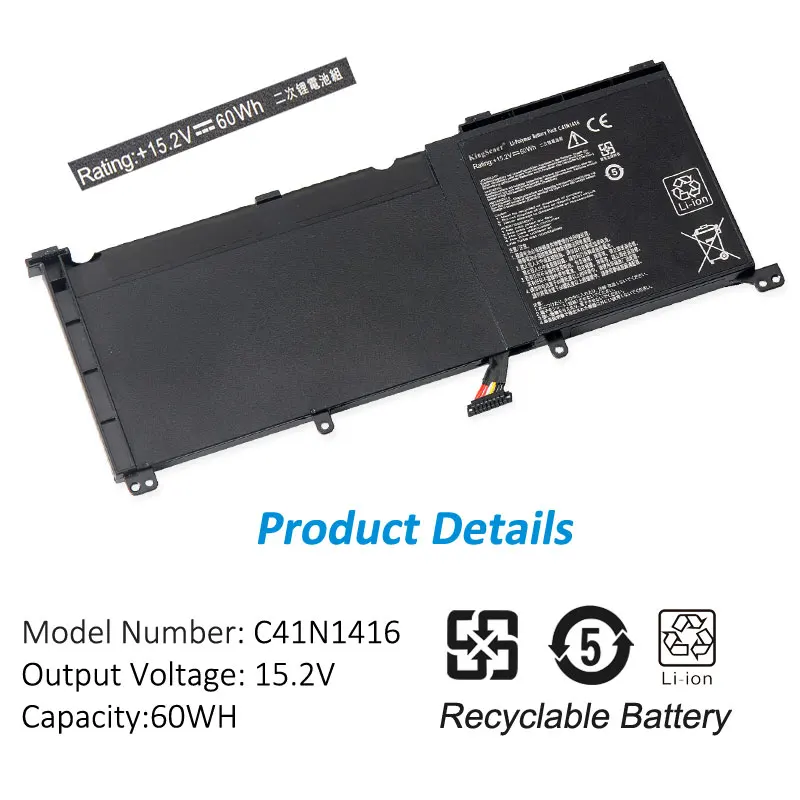 KingSener C41N1416 Laptop Battery for ASUS ZenBook Pro G501 G501J G501VW G501VJ G501JW G601J N501J UX501LW N501L UX501J Series