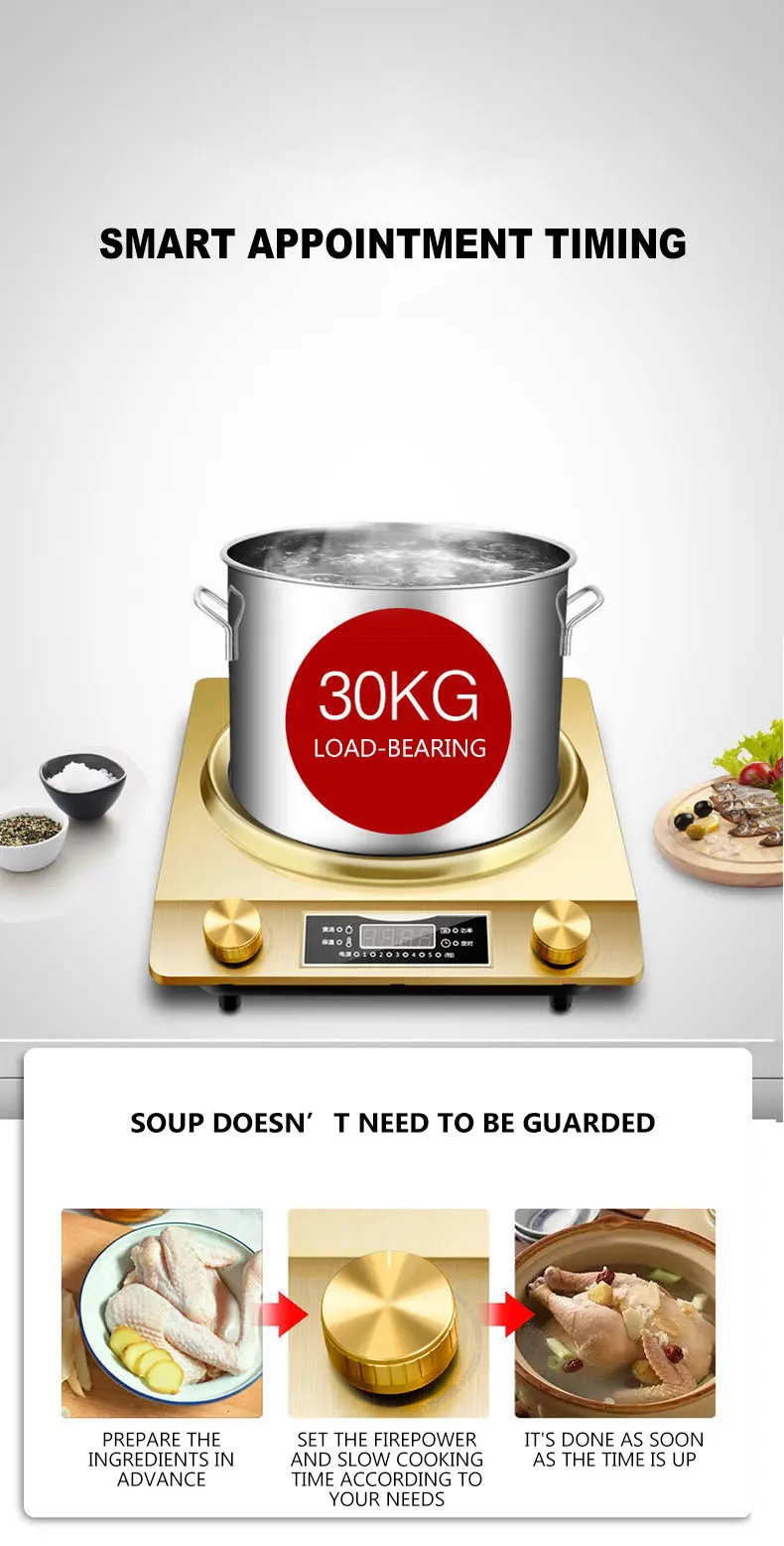 موقد مقعر منزلي طباخ التعريفي 3500 واط موقد كهربائي عالية الطاقة التجارية الموفرة للطاقة اثارة القلي كوكتوب