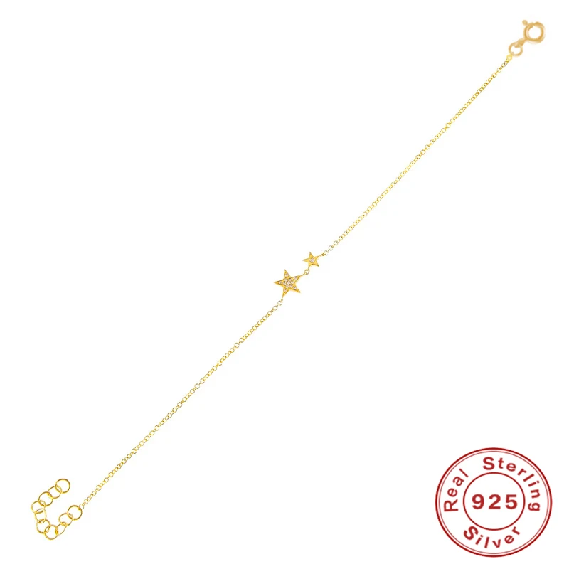 BOAKO-pulsera de plata de ley 2021 con forma de estrella, brazalete con cadena de oro, joyería de lujo, regalo para niña, 925