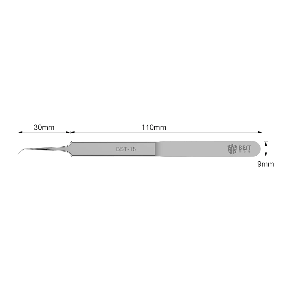 1Pc Ultra Precisie Pincet Rvs Gebogen Rechte 0.02M Fly Draad Super Hard Tang Bga Moederbord Onderhoud Nipper