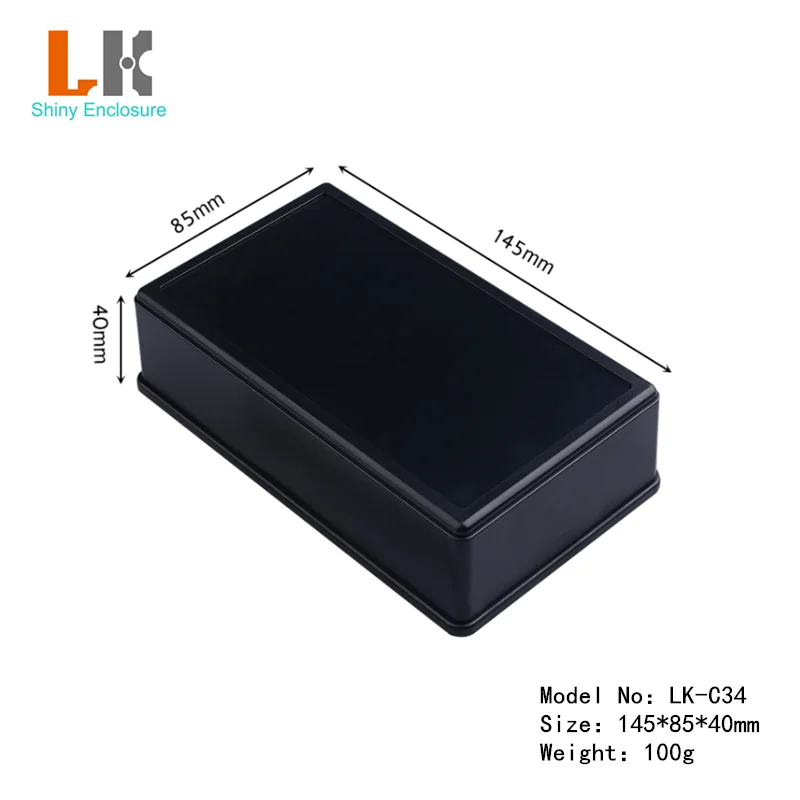 LK-C34 Diy Plastic Injection Molding ABS Enclosure Electronic Circuit Outlet Plastic Project Box 145x85x40mm