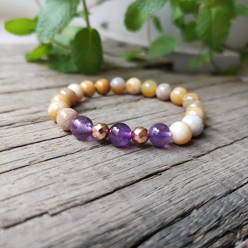 8mm Natural Stone Beads,Prayer Mala,Amethyst,Coral Jade,JapaMala Sets,Spiritual Jewelry,Meditation,Inspirational,108 Mala Beads