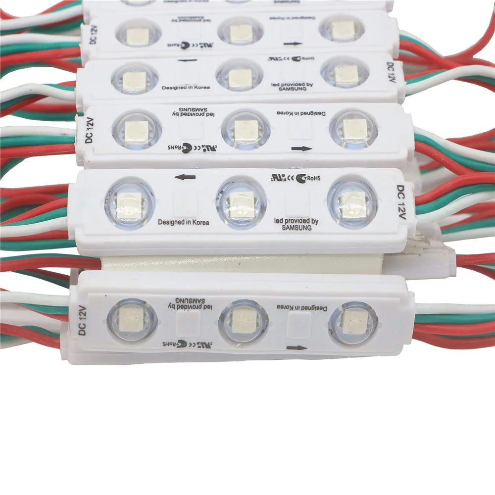 DC12V Smd 5050 Rgb Led Module WS2811 Pixel Digitale Full Color Injectie Led Module Waterdicht Teken Winkel Banner Doosletters