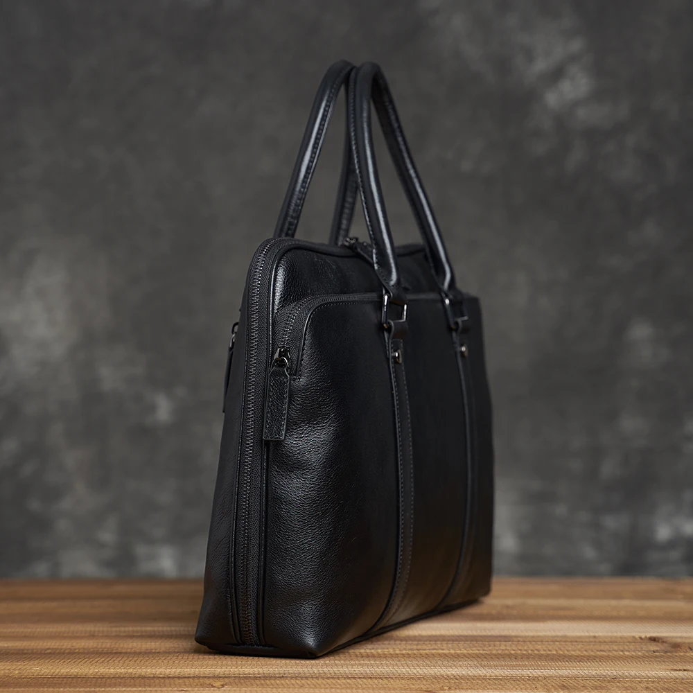 ZRCX Genuine Leather Briefcase Men Bag Business Handbag Male Laptop Shoulder Bags Tote Natural Skin Men Briefcase
