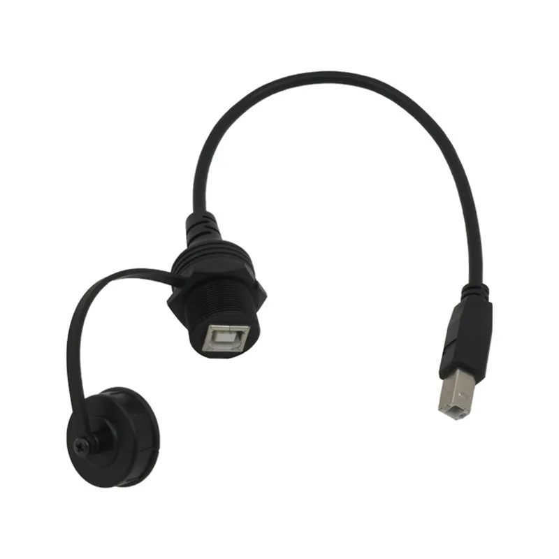 자동차 트럭 오토바이 대시보드용 익스텐션 케이블, USB 2.0 BM to BF 인쇄, 암수 AUX 내장 패널 설치, 0.3m