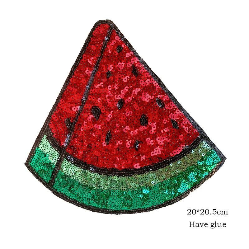 Wholesale Patches Sequins Watermelon BadgeS Embroidery Patch Clothing Accessories Sewing Supplies Iron on patches