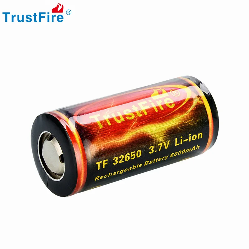 High Quality Trustfire  32650 3.7v 6000mAh Rechargeable Li-ion Battery with PCB Protected Board for 26650 Flashlights