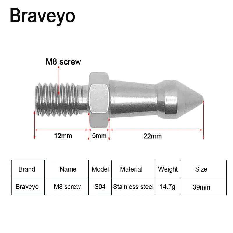 Tripod Foot Screw 1/4 M8 3/8 Inch Photography Accessories Camera Monopod Spikes Stainless Steel Screw Dslr Replacement Parts