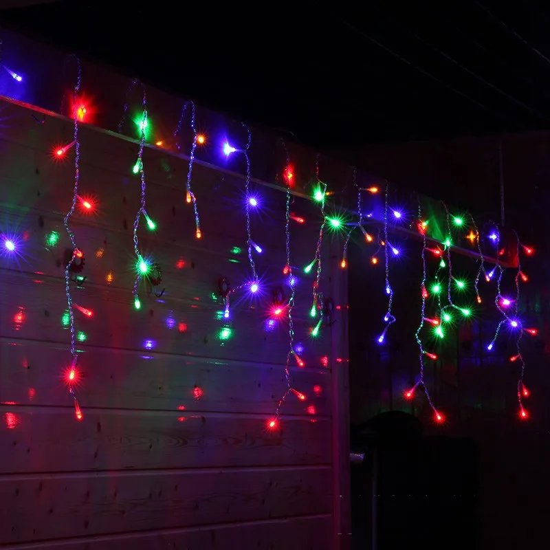 Christmas Garland LED Light Festoon 4M Width Droop 0.4-0.6m Wave 96 LED Curtain Icicle String Lights Garden Mall Eave Decoration