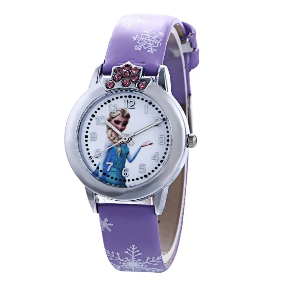 Disney Children\'s Cartoon Quartz Wristwatch Frozen Girl Boy Waterproof Quartz Watch Cute Cartoon Kids Watches Boys and Girls