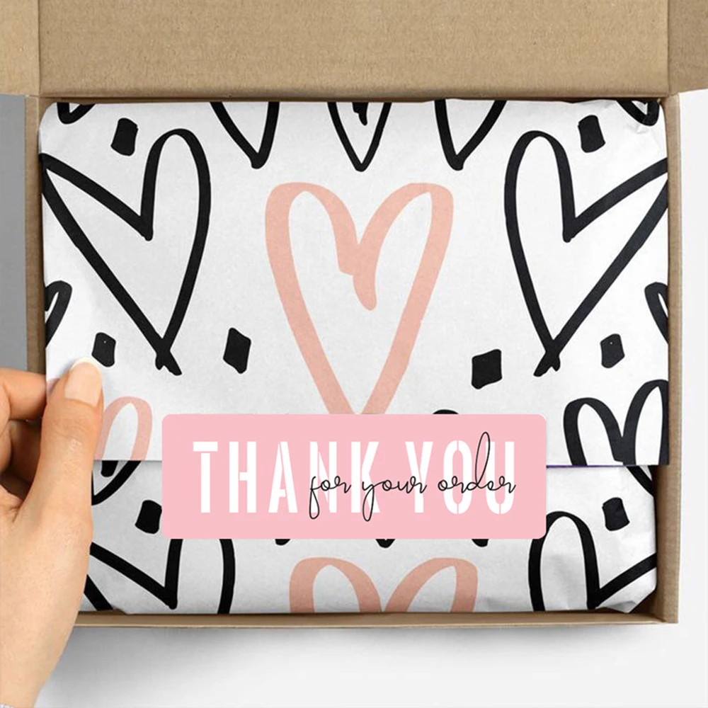 120Pcs/roll Thank You For Your Order Stickers  Labels For Envelope Sealing For Small Business Decor Sticker Stationery Supply