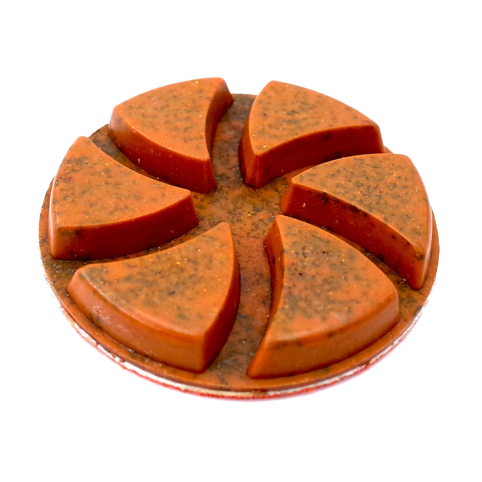 RIJILEI 4PCS 4 Inch Hybrid Copper Bond Rigid Diamond Polishing Pads For Grinding Granite Marble Concrete Floor Abrasive Disc