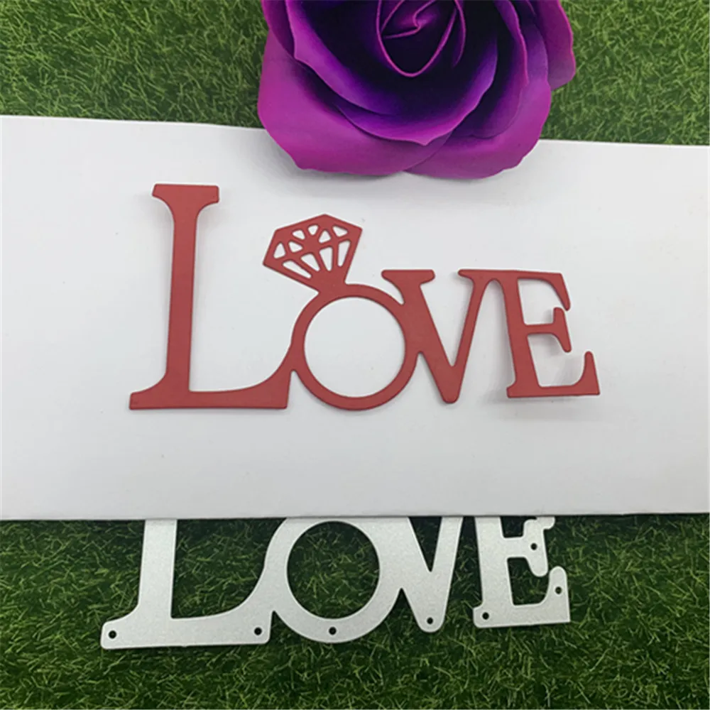 Diamond Ring Love Metal Proposal Cutting Dies Stencils For DIY Scrapbooking Decorative Embossing Handcraft Die Cutting Template