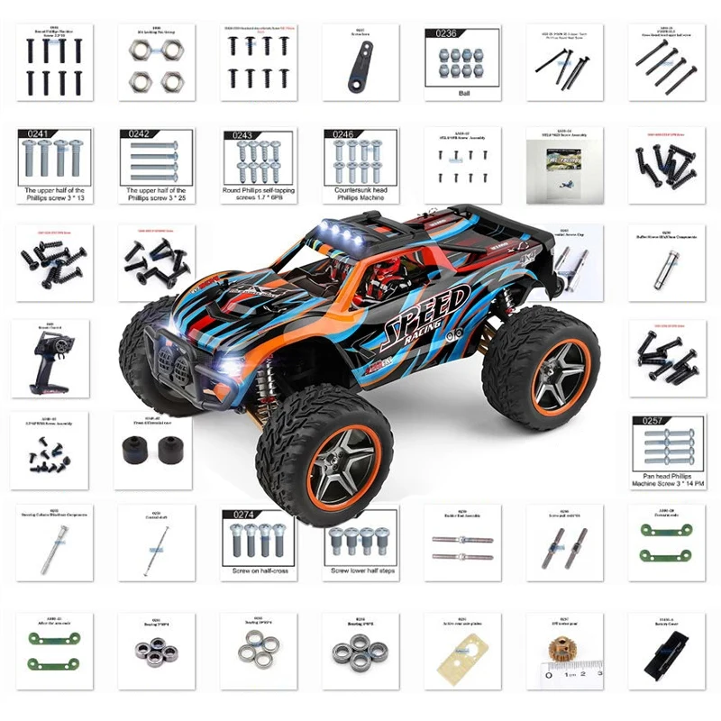 Wltoys 104009 RC Car Spare Parts 1/10 Original Screw Set/Differential Cup/Transmission Shaft/Bearing/Motor Gear/Remote Control