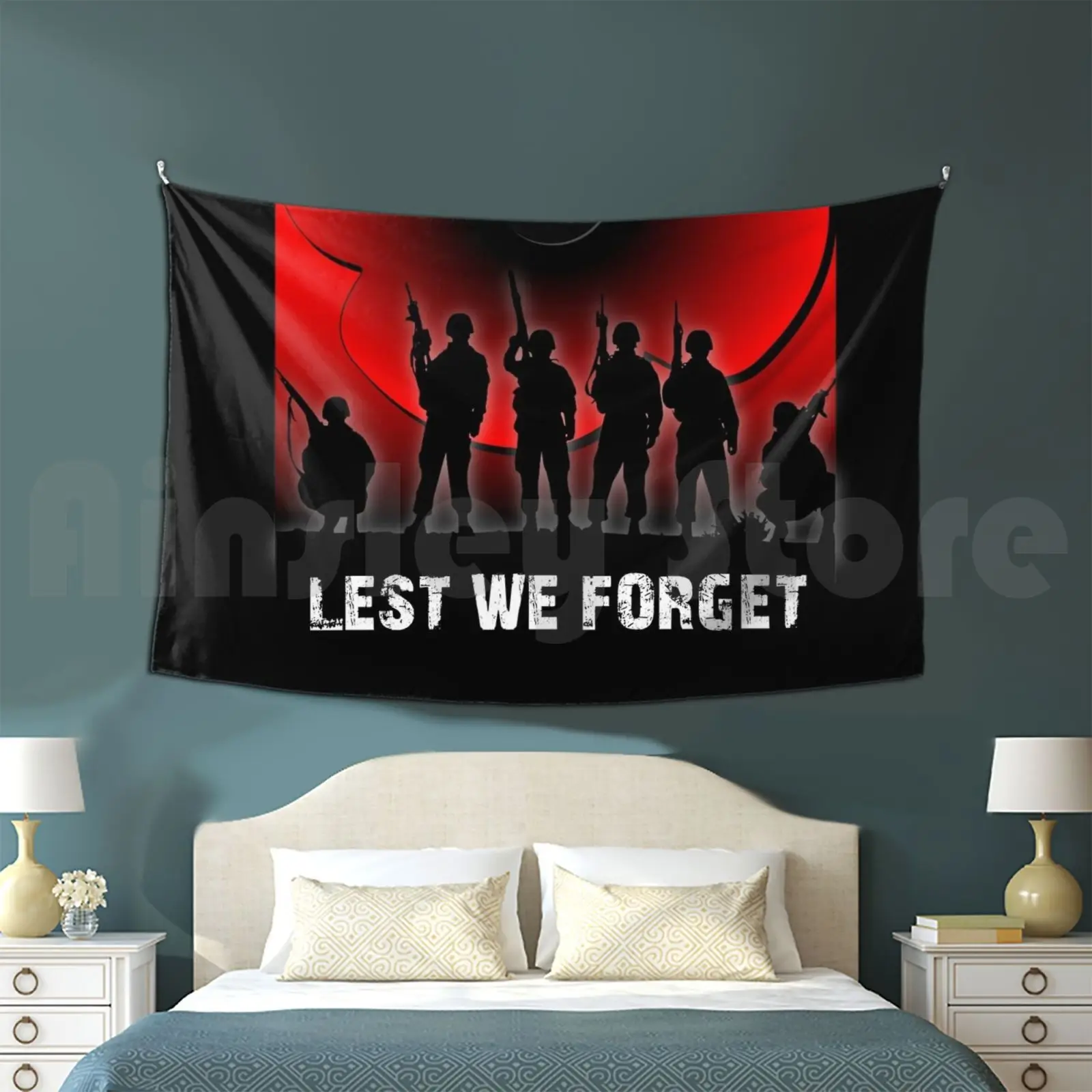 Lest We Forget Customized Tapestry Armistice Day Veterans Day Memorial Day Anzac Day Remembrance Day