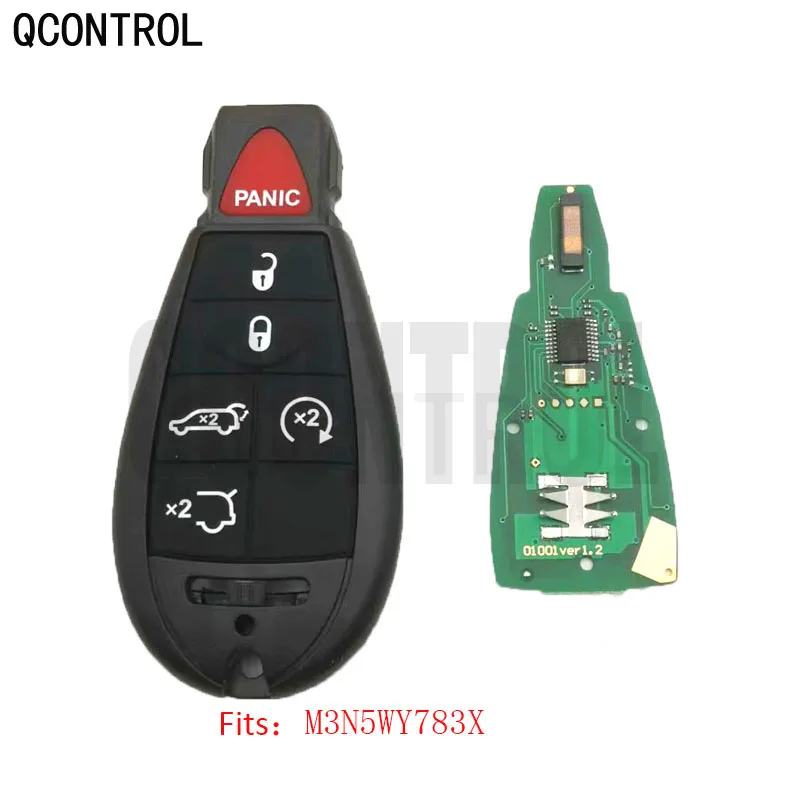 

QCONTROL Car Remote Smart Key M3N5WY783X 433MHz for DODGE Charger Challenger Journey Durango Grand Caravan ID46 (7941) Chip