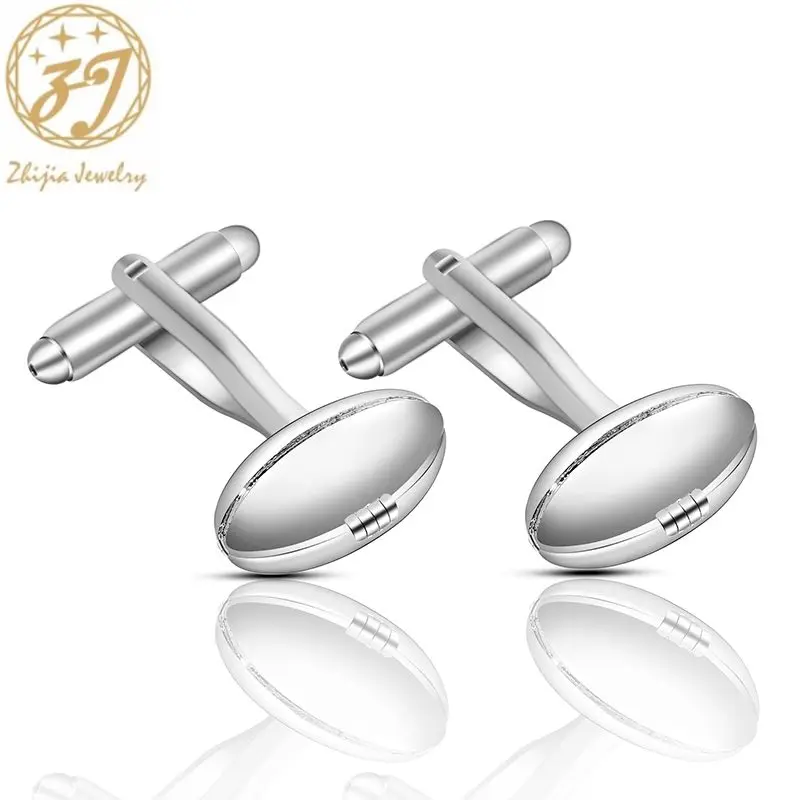 Zhijia jewelry accessories men's fashion cufflinks silver color copper alloy men's cuff links party gifts