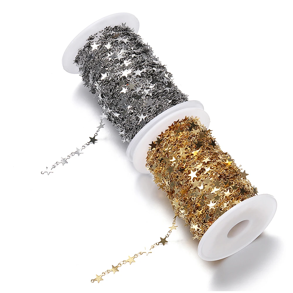 1meter Gold Farbe Edelstahl Ketten Stern Link Ketten DIY für Frauen Halskette Armband Schmuck Herstellung Komponenten DIY Keine verblasst – Detail 19