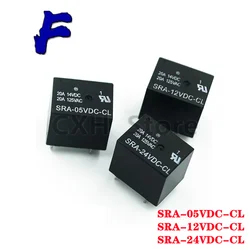 5Pcs 5V 12V 24V 20A DC Power Relay SRA-05VDC-CL SRA-12VDC-CL SRA-24VDC-CL 5Pin PCB Type In stock Black Automobile relay