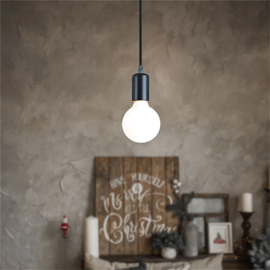Minimalist Nordic Wall Lamp E27 Socket Ceiling Hanging Light for Corridor Hotel Living Room Bedroom Bar Pendant Light Holder