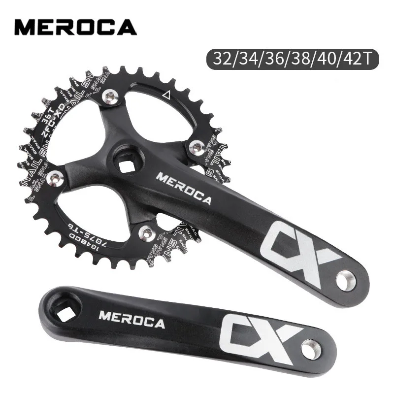 MEROCA Mountain Bike Sprocket Wheel 104BCD Square Hole Crank 8/9/10/11 Speed Positive and Negative Gear Modified Single Disc