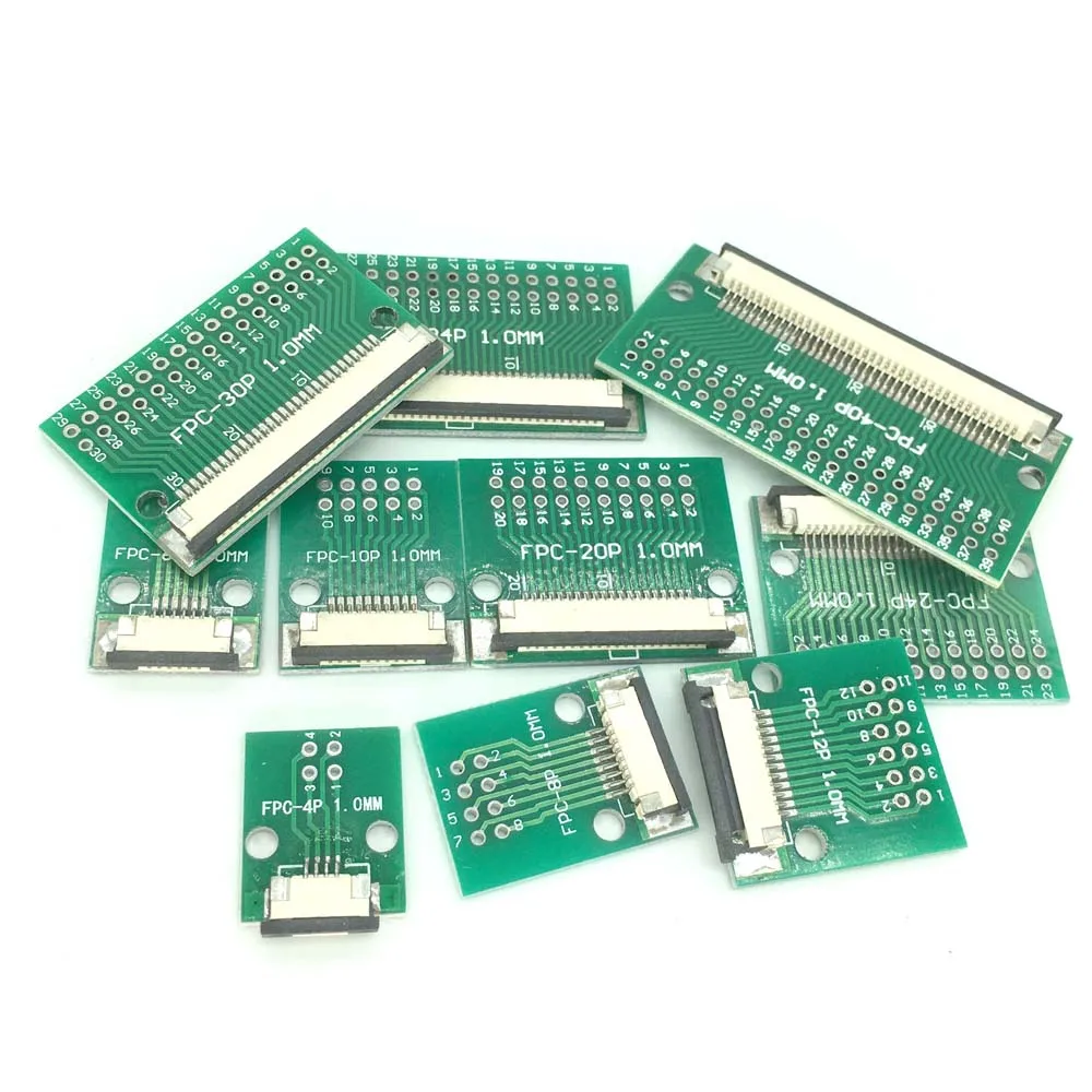 La piastra di trasferimento del cavo piatto FPC/FFC 5 pezzi viene inserita direttamente connettore spaziatura 1.0mm fai-da-te 4/6P/8P/10/12/16/20/24/26P/30P/Pin