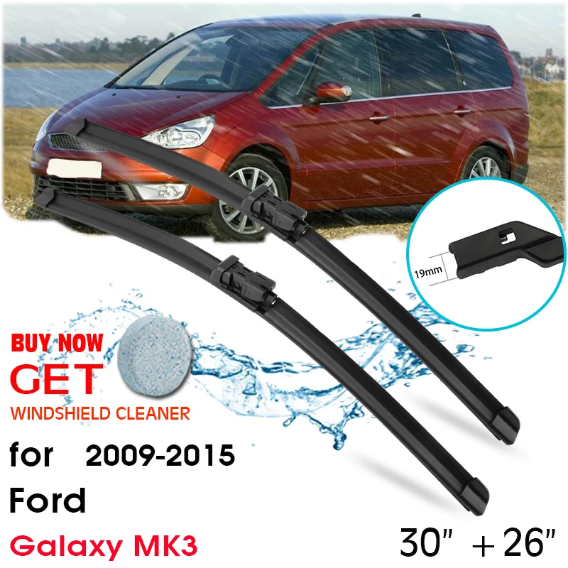 Car Blade Front Window Windshield Rubber Silicon Refill Wiper For FORD Galaxy MK3 2009-2015 LHD / RHD 30