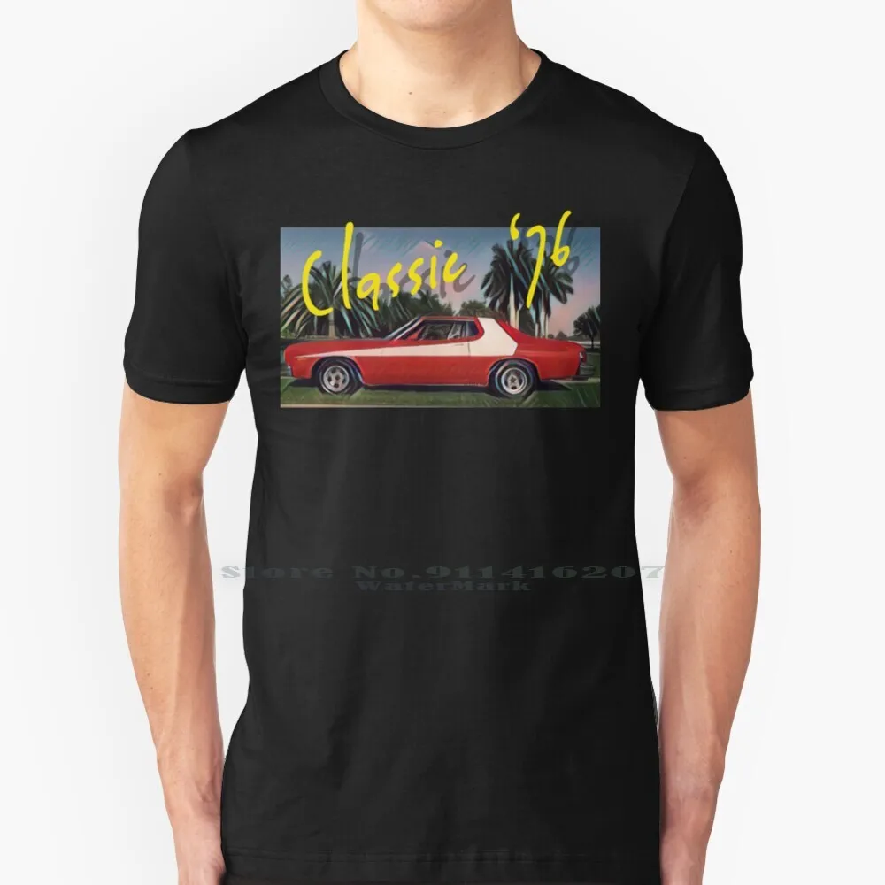 80s Tv Show Cars Graphic Design T Shirt Cotton 6XL 1976 Gran Torino Starsky Hutch Tv Show Eighties 1980s Police Cop 1974 1975