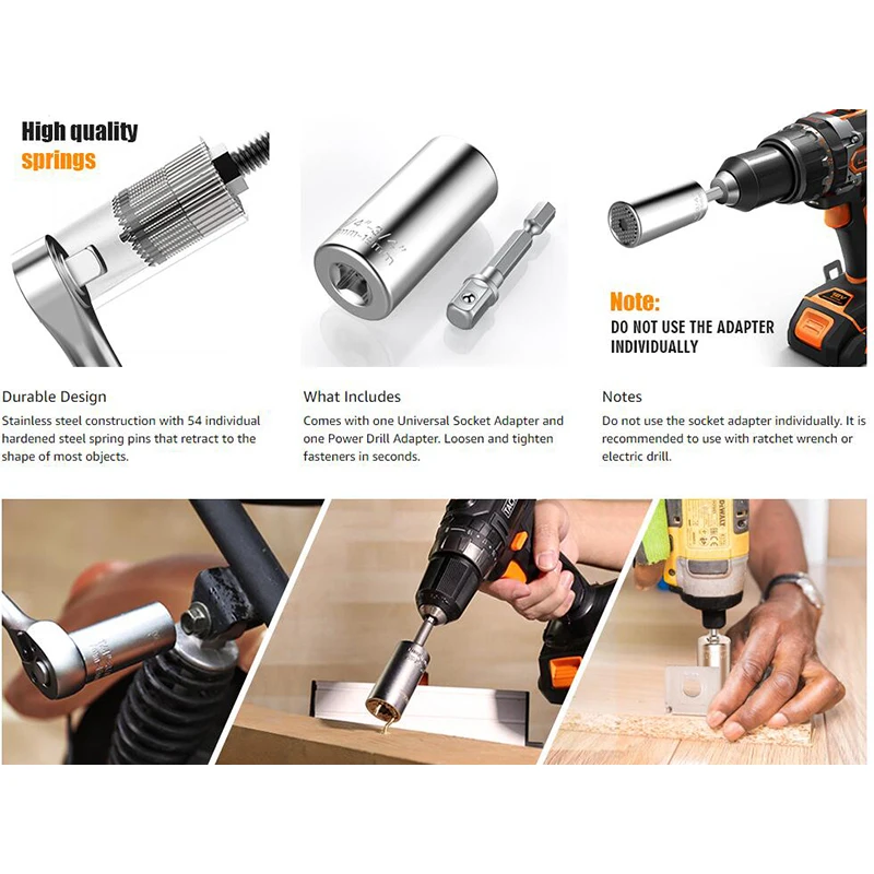 Set di impugnature per utensili a presa universale con Kit di riparazione degli strumenti dell'adattatore per trapano elettrico