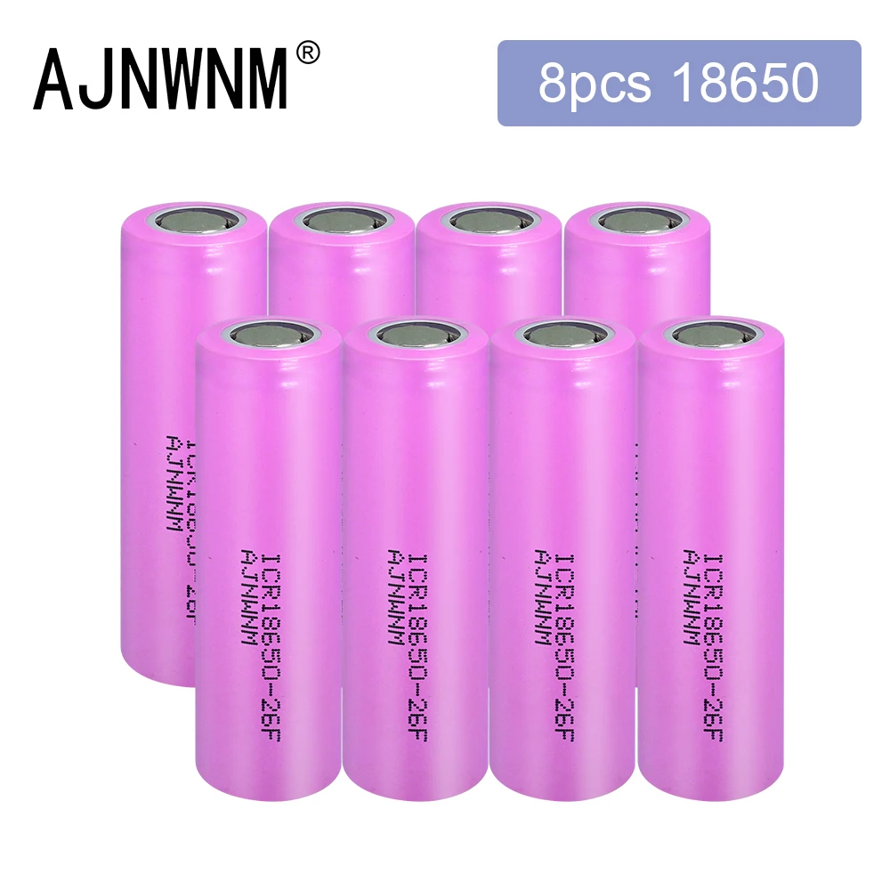 

AJNWNM 3.7V 18650 Battery 2600Mah Lithium Li-ion 18650 Rechargeable Battery for Flashlight Tools Battery