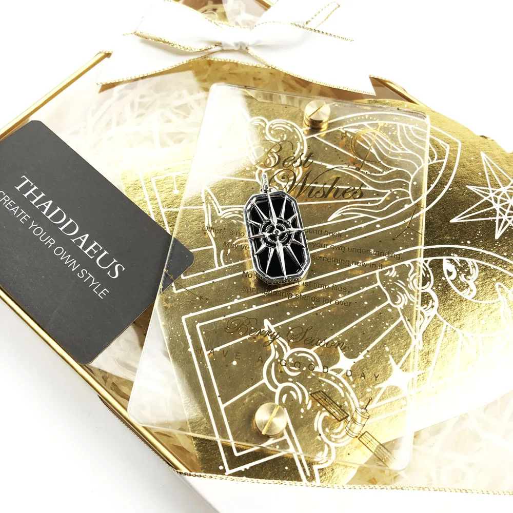 Anhänger Kompass Stern Schwarz Winter Neu Edlen Schmuck Europa Stil 925 Sterling Silber Erkennungsmarke Geschenk Für Frauen Männer – Detail 6