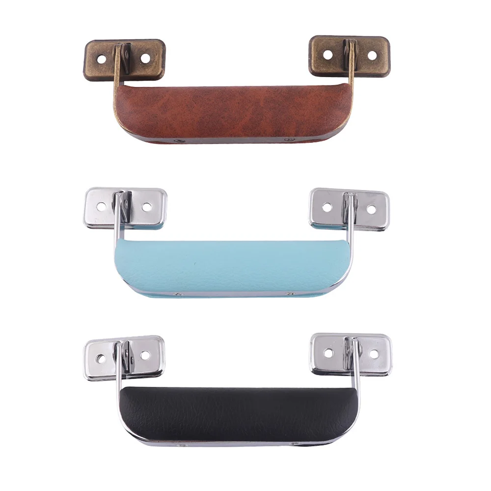 

Black Leather Luggage Case Cabinet Handles Suitcase Drawer Handle Box Puller Handle Holder Cupboard Hardware Luggage Accessories