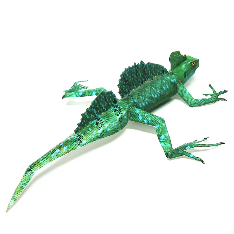 Basiliscus Lizard Paper Model Realistic Animal Mini 3D Papercraft DIY Kids Adult Handmade Origami Art Craft Toys WE-047