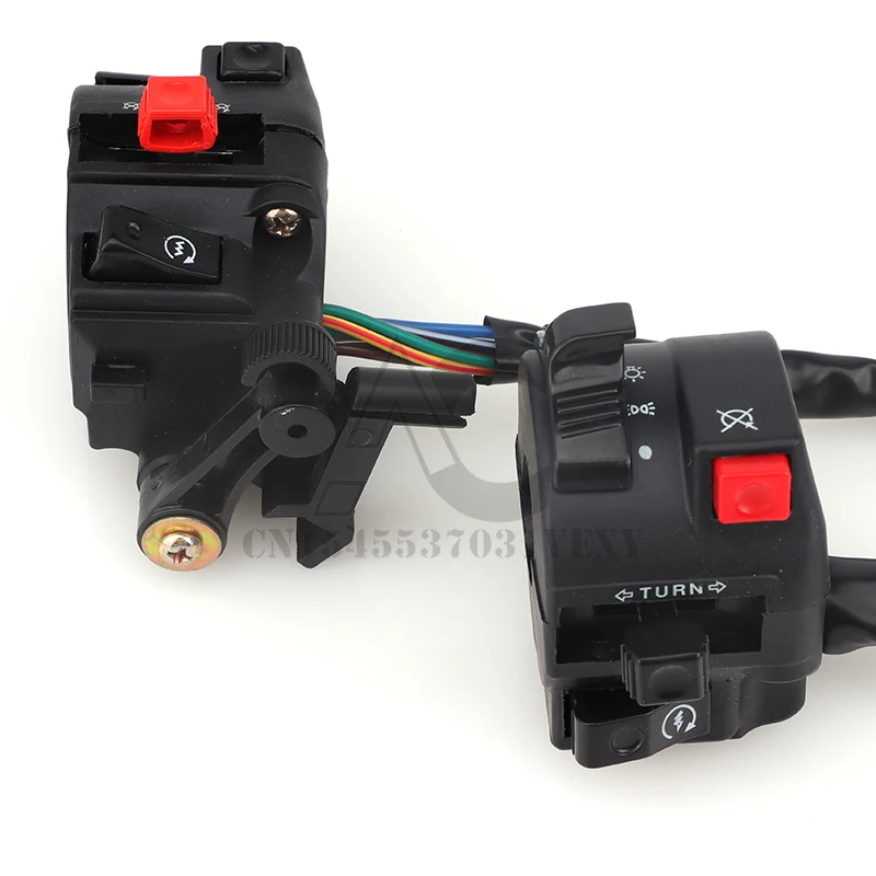 Motorcycle handlebar switch assembly 4-function left turn signal horn start choke starter switch for 7/8\