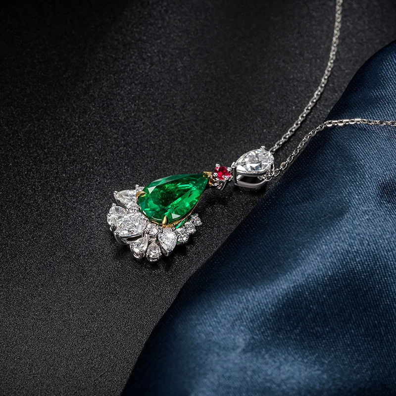 real 18 k gold Jewelry Necklace Women Original Solid 18k Sapphire Pendant Luxury Woman natural stone Necklace Fine Jewelry