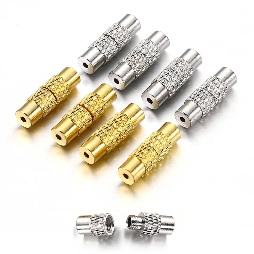 20 Stuks 3.8X13Mm Messing Sluitingen Schroef Fastener Fit Cord Touw Draad End Connector Voor Diy Sieraden Maken armband Ketting Accessoires